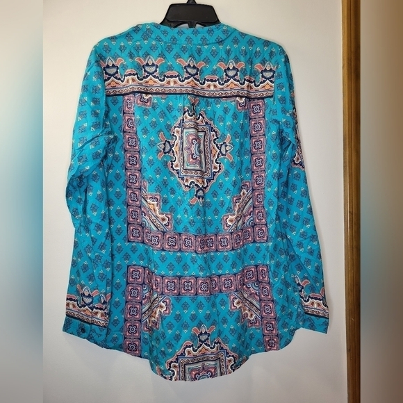 NWT Tolani Collection  small Geneva Teal tunic vneck - Picture 13 of 16